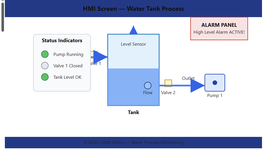 SCADA / HMI Demo — Water Process Monitoring